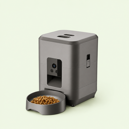 Distributeur de croquettes connecté pour chat en WiFi 2,4 GHz, coloris anthracite