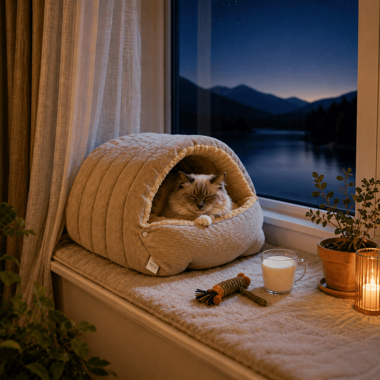 Lit grotte pour chat pour un couchage rassurant