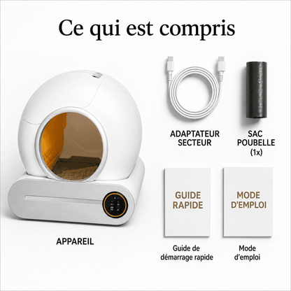 Litière automatique autonettoyante pour chat