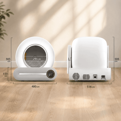 Litière intelligente pour chat, design rond discret