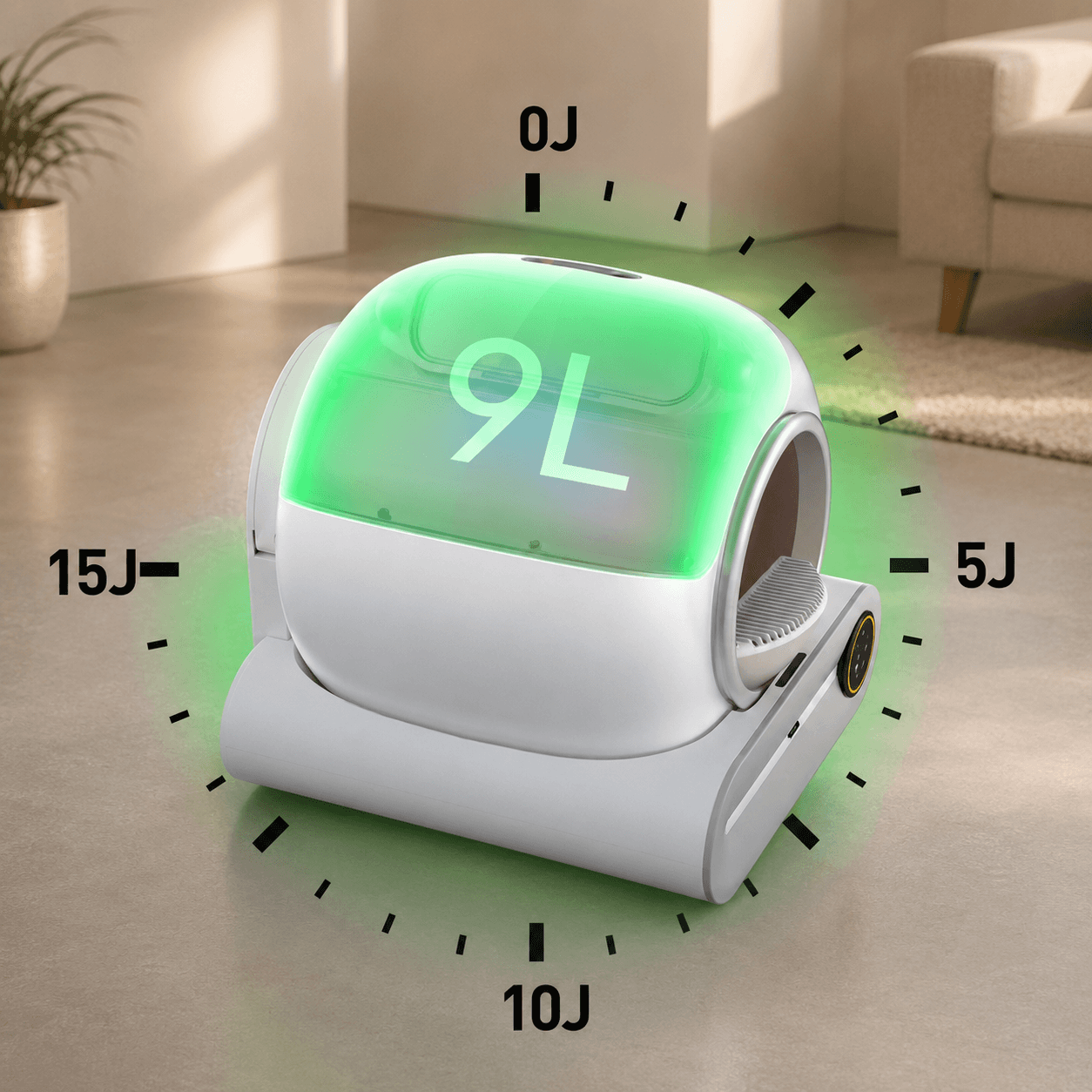 Litière automatique pour chat, grande capacité 9 litres
