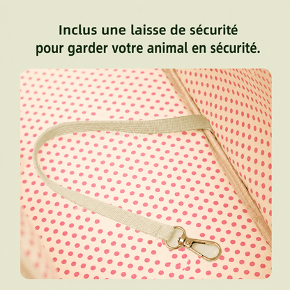 Laisse de sécurité à mousqueton intégrée au sac de transport pour chat