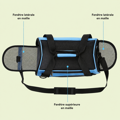 Panneau latéral en maille respirante du sac de transport pour chat